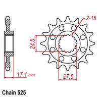 FRONT SPROCKET - STEEL 15T 525P