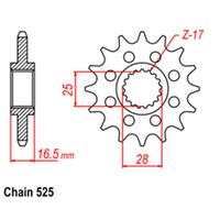 FRONT SPROCKET - STEEL 16T 525P