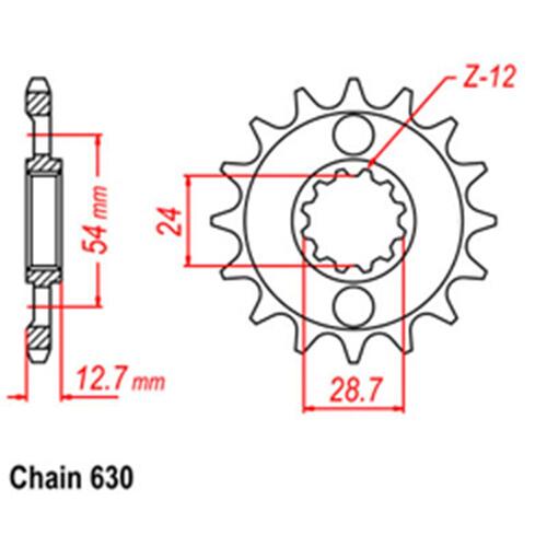 FRONT SPROCKET - STEEL  15T 630P