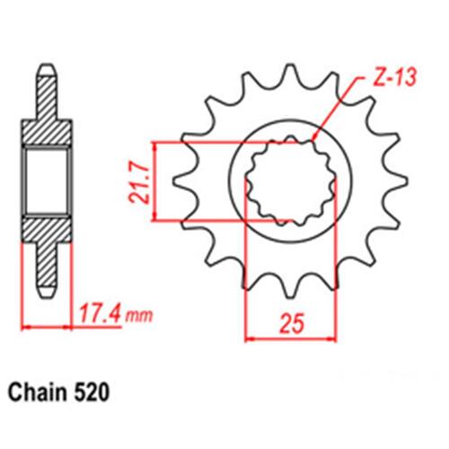 FRONT SPROCKET - STEEL  14T 520P