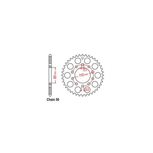 REAR SPROCKET - STEEL 40T 530P D/D