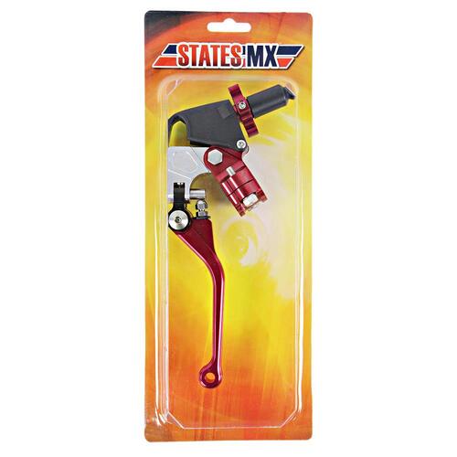 STATES MX CLUTCH PERCH AND LEVER ASSEMBLY - FOLD / FLEX - UNIVERSAL - RED