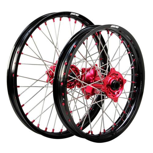 STATES MX WHEEL SET HONDA CRF 04-12 21" FRONT/19" REAR - BLACK/RED